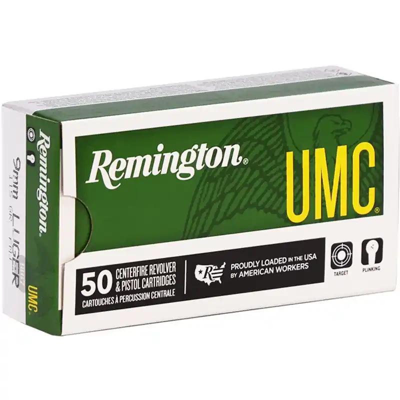 Remington UMC 1,145 fps 9mm Luger 115 Grain Full Metal Jacket Handgun Ammunition