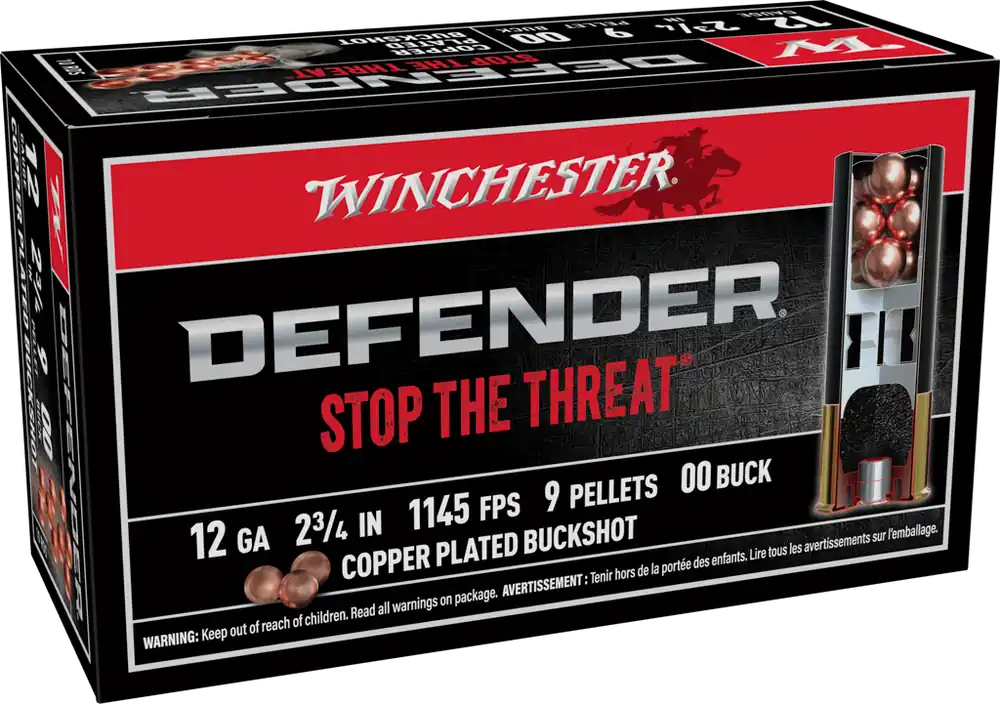 Winchester 12ga 1145fps 2-3/4" 3 Buckshot Defender Shotgun Ammunition