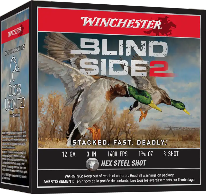 Winchester Blind Side 2 1400fps 12ga 3" 1-3/8oz 3 Hex Steel Shotgun Ammunition