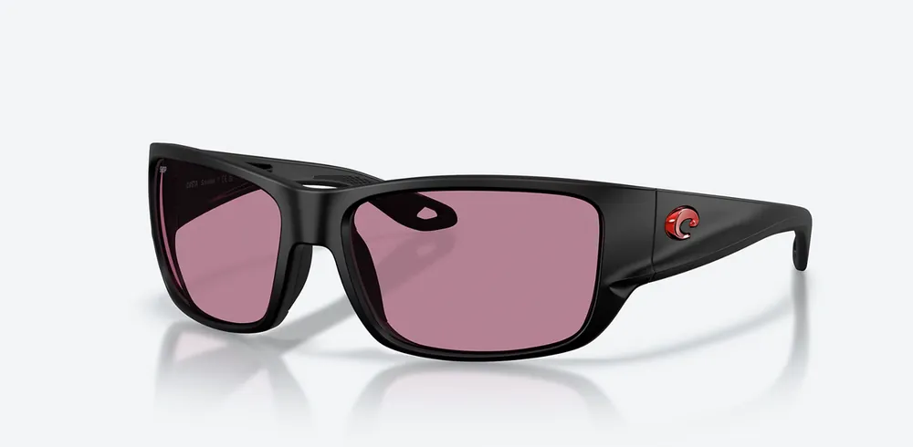Schoolie Matte Black Sunglasses with 580P Rose Polycarbonate lenses by Costa Del Mar