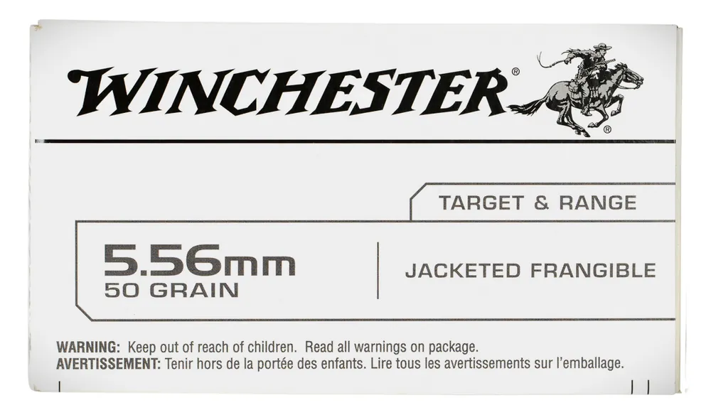 Winchester Target & Range 3,040 fps 5.56x45mm NATO 50 Grain Jacketed Frangible Tip Rifle Ammunition