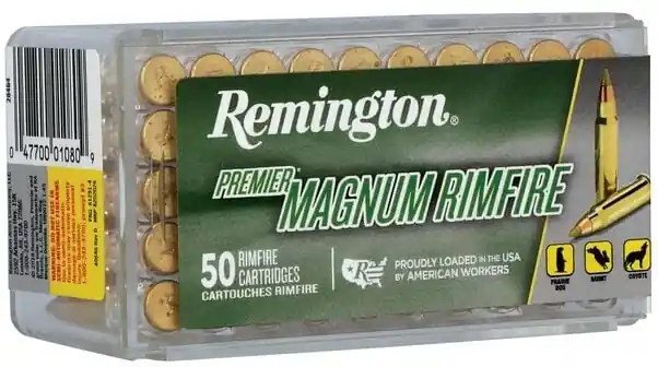 Remington Premier 2,550 fps 17 Hornady Magnum Rimfire 17 Grain AccuTip V Ballistic Tip Rimfire Ammunition