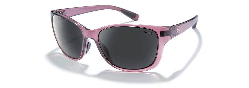 Magnolia Sunglasses with Plum Gloss Frames and Dark Grey Lenses by Zeal