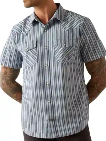Hyder Retro Snap Short Sleeve Shirt Blue by Ariat