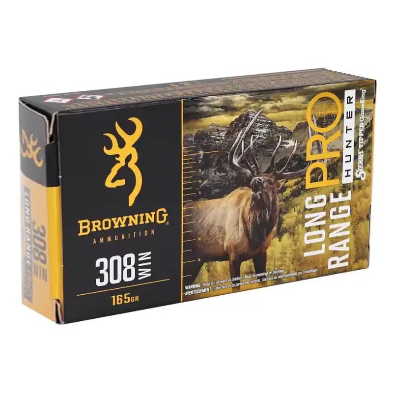 Browning Long Range Pro 2,695 fps 308 Winchester 165 Grain Boat Tail Polymer Tip Rifle Ammunition