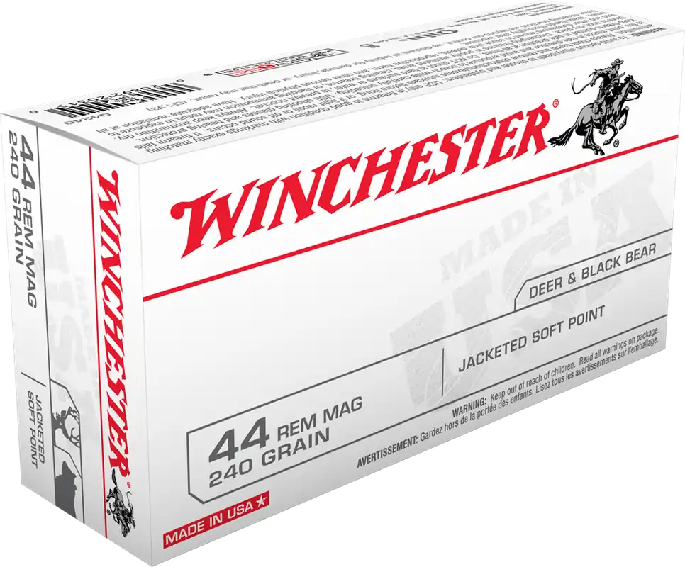 Winchester Super X 1,180 fps 44 Remington Magnum 240 Grain Jacketed Soft Point Handgun Ammunition
