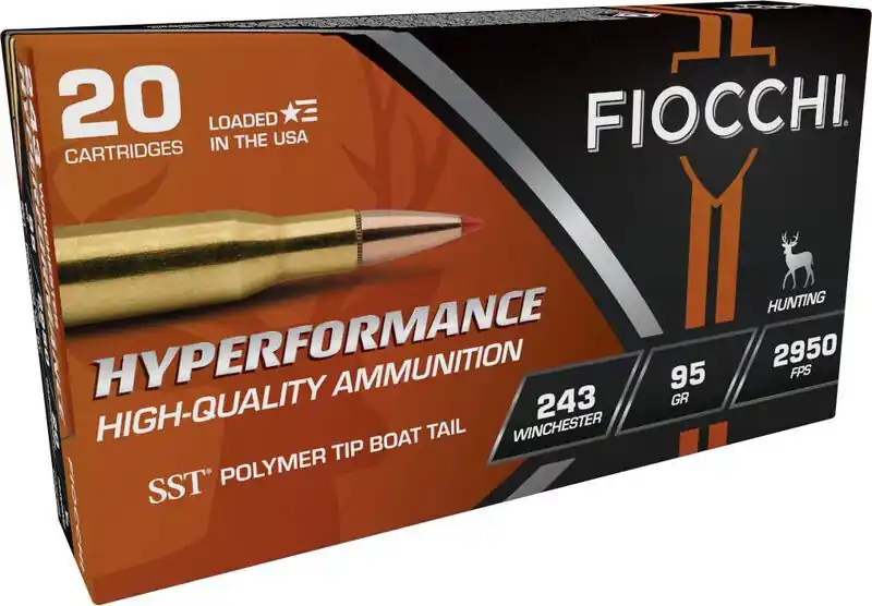 Fiocchi Hyperformance 2950fps 243 Win 95gr SST polymer tipped Rifle Ammunition