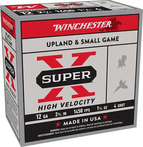 Winchester Super X 1,450 fps 12 Gauge 2-3/4" 1-1/4 oz 4 Lead Shot Shotgun Ammunition