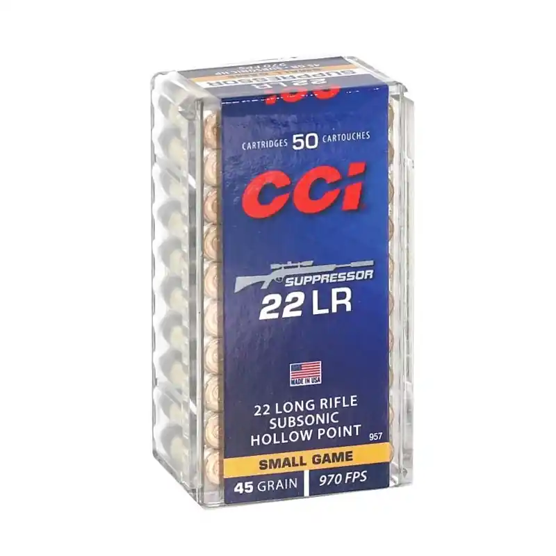 CCI Suppressor 970 fps 22 Long Rile 45 Grain Subsonic Hollow Point Rifle Ammunition