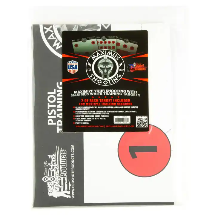 Maximus 23x25 White Pistol 6 Pack Heavy Duty Paper Training Targets by Proshot