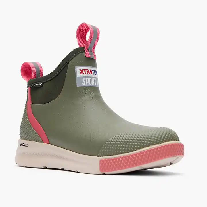 Womens 6 Inch Deck Boot in Olive and Pink by Xtratuf
