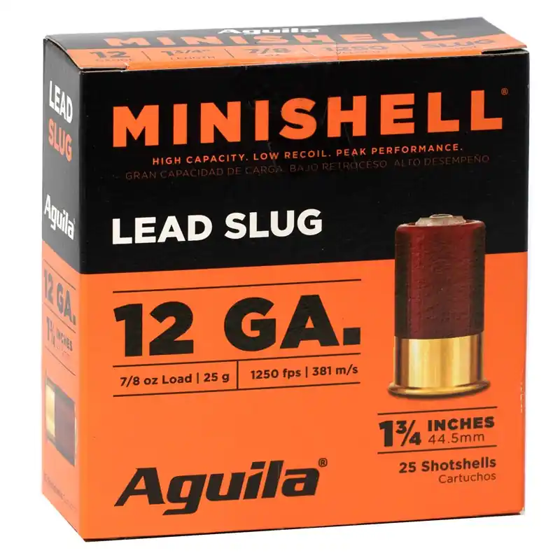 Aguila Minishell 1,250 fps 12 Gauge 1-3/4" 7/8 oz Lead Slug Shotgun Ammunition
