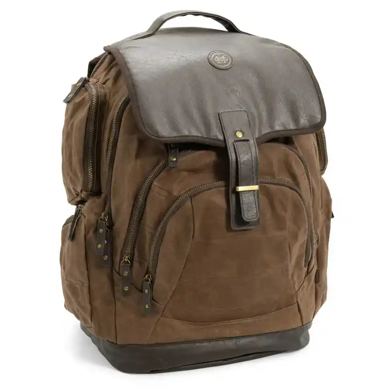 Waxed Backpack in Brown by Heybo