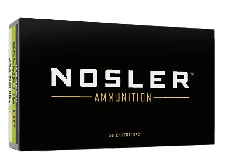 Nosler Ballistic Tip 3,100 fps 243 Winchester 90 Grain Hunting Ammunition