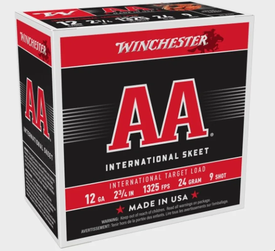 Winchester 12 Gauge AA InterNational Target Ammunition 2-3/4" 7/8oz 9 1325fps 250 rounds