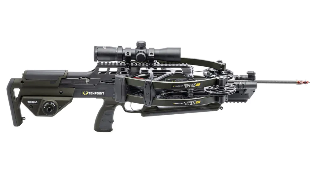 TRX 26 ACUslide MAXX with 100-yard RangeMaster 100 Scope in Moss Green Crossbow by TenPoint