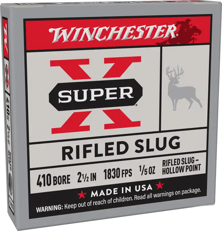 Winchester Super X 1830fps 410 Gauge 2-1/2‘‘ 1/5oz Rifled Slug Hollow Point Shotgun Ammunition