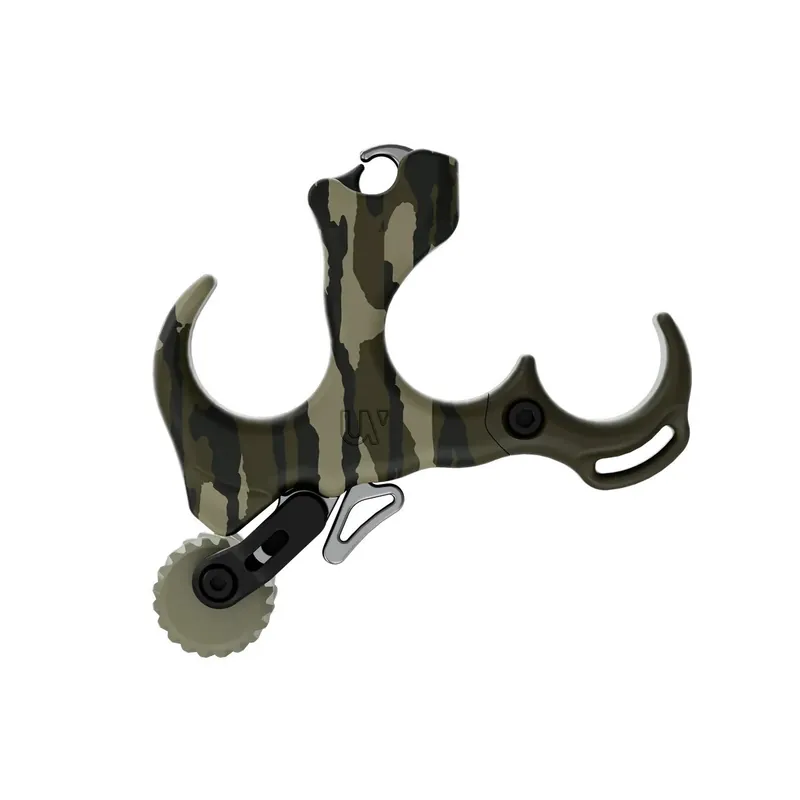 Mossy Oak Bottomland Medium Stainless Steel Button Release by Ultraview Archery