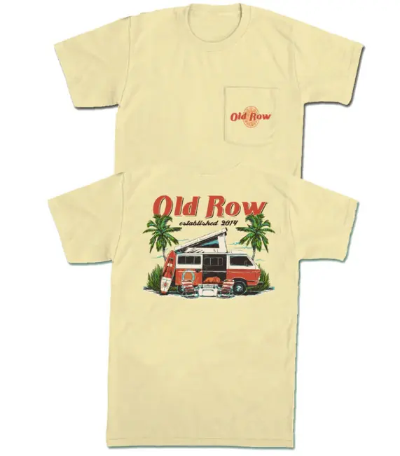 Men‘s Retro Surf Van Pocket Short Sleeve Graphic Tee Shirt by Old Row