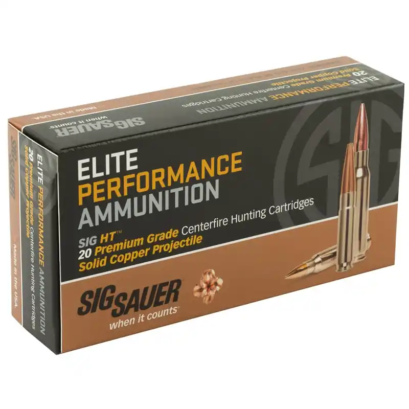 Sig Sauer Elite Hunting 2,900 fps 308 Winchester 150 Grain Solid Copper Expanding Lead Free Rifle Ammunition