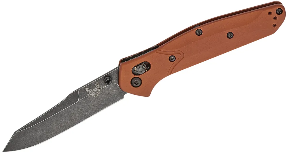 Burnt Copper 3.4 Inch Blade Osborne Axis Reverse Folding Tanto Knife by Benchmade