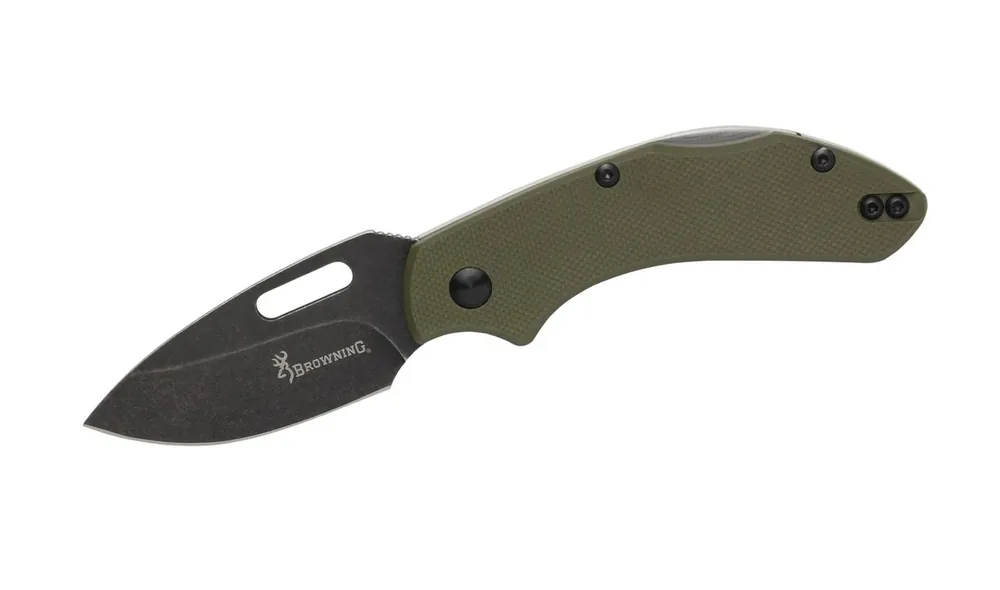 OD Green Small Hidden Hollow Folding Knife by Browning
