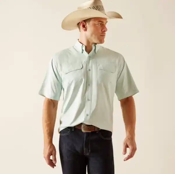 VentTEK Outbound Short Sleeve Shirt in Bleached Aqua by Ariat