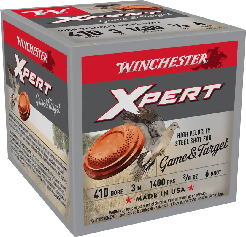 Winchester Xpert Game & Target 1400fps .410 Gauge 3" 3/8oz 6 Steel Shot Shotgun Ammunition