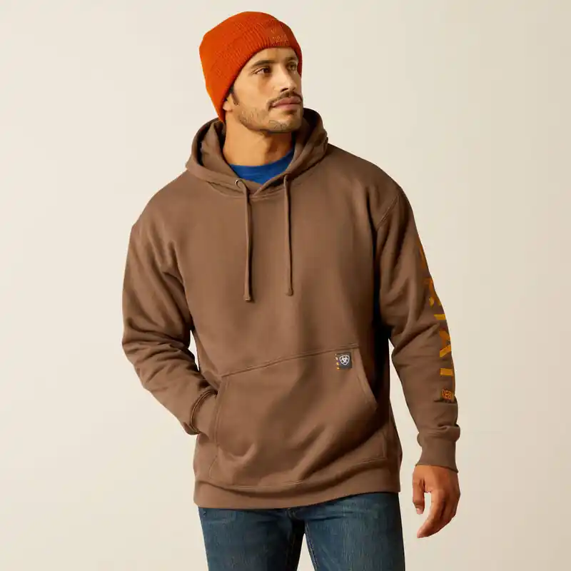 Rebar Graphic Chocolate Hoodie by Ariat