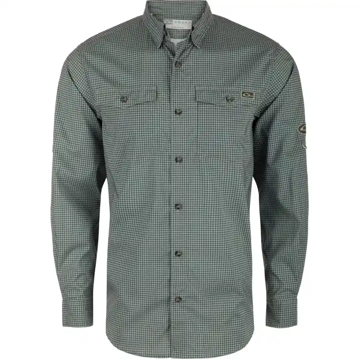 Frat Gingham Check Long Sleeve Shirt by Drake Waterfowl