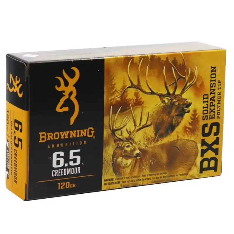 Browning BXS 2,850 fps 6.5 Creedmoor 120 Grain Solid Expansion Polymer Tip Rifle Ammunition
