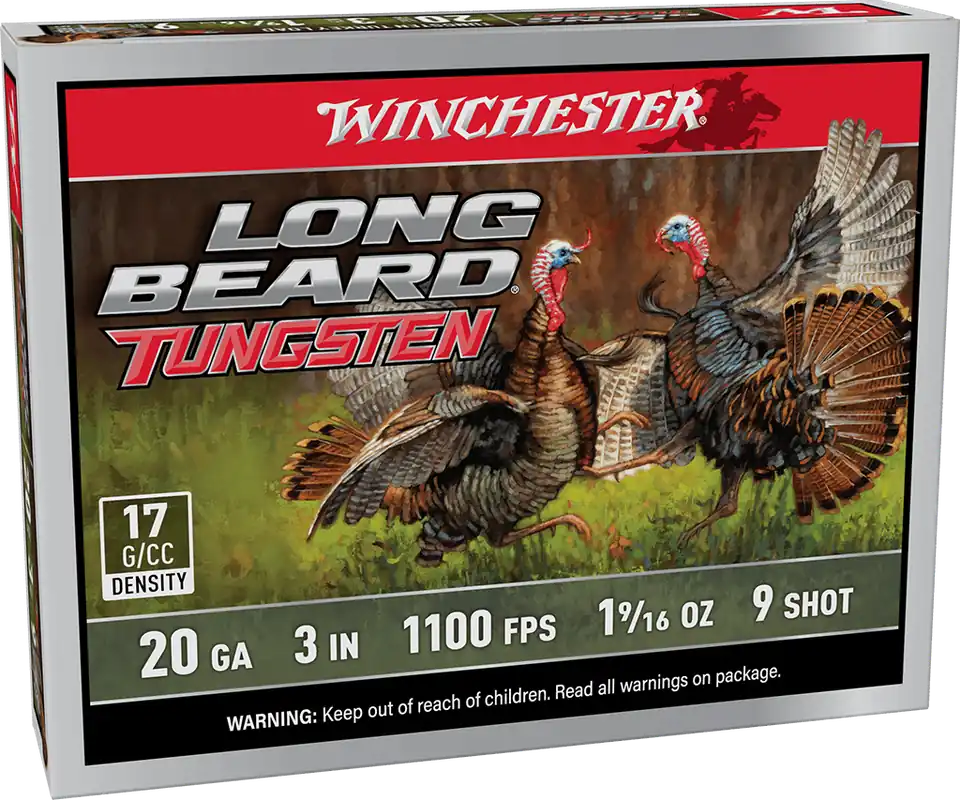Winchester Longbeard 1100fps 20 Gauge 3" 1-9/16oz 9 shot Tungsten Shotgun Ammunition