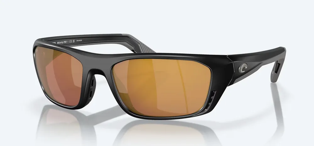 Whitetip Pro Sunglasses - Matte Black Frame, Gold Mirror Polarized Lens by Costa
