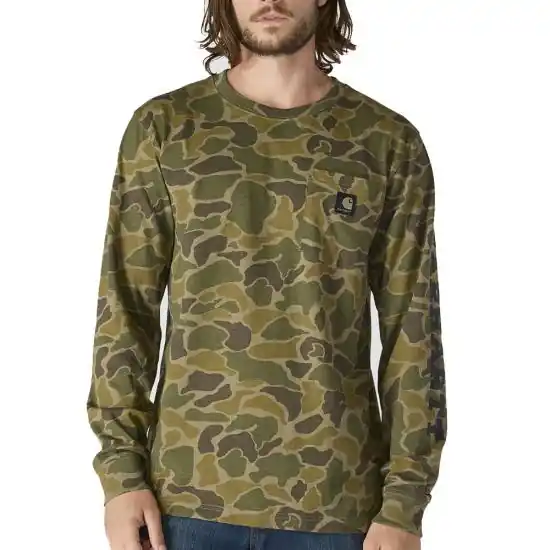 Men‘s Rugged Flex Heavyweight Long Sleeve Camo Logo Graphic Tee by Carhartt
