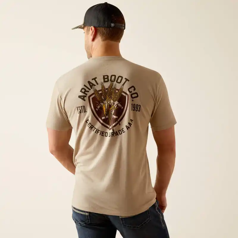 Wheat Shield Short Sleeve Tee Shirt by Ariat