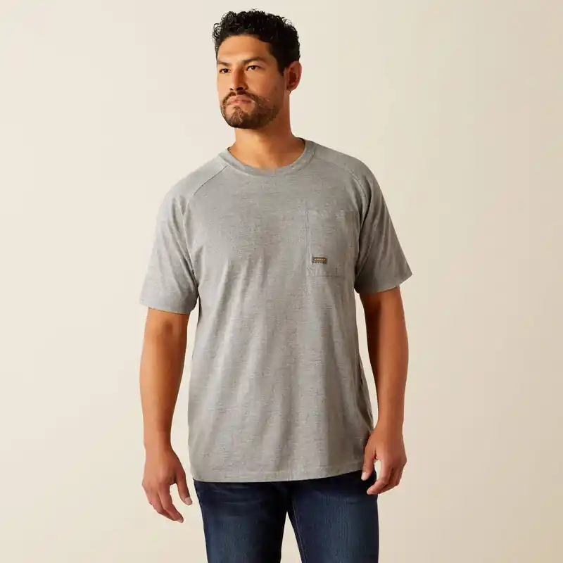 Rebar Groundbreaker Short Sleeve Tee Shirt in Gray by Ariat