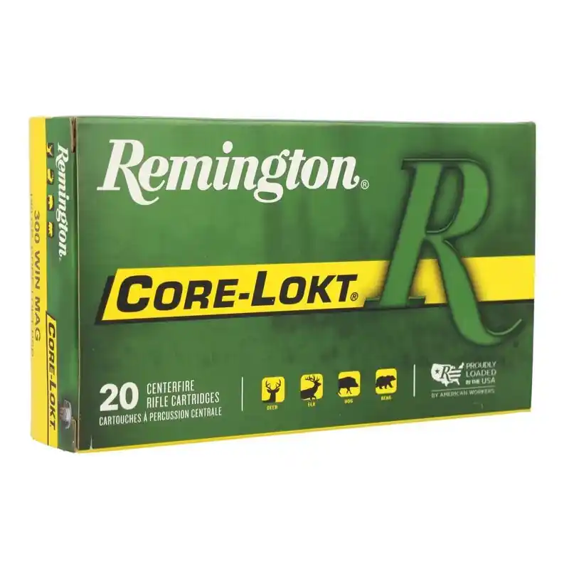 Remington Core Lokt 2,960 fps 300 Winchester Magnum 180 Grain Pointed Soft Point Rifle Ammunition