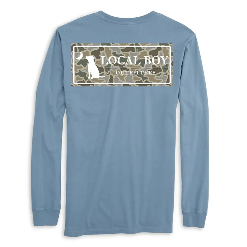 Sand Dog and Moon Plate Long Sleeve Tee Shirt by Local Boy Outfitters