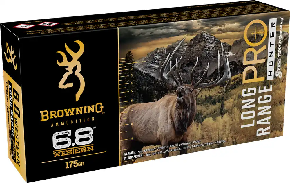 Browning Long Range Pro Hunter 2,835 fps 6.8 Western 175 Grain Sierra Tipped Lead Shot Rifle Ammunition