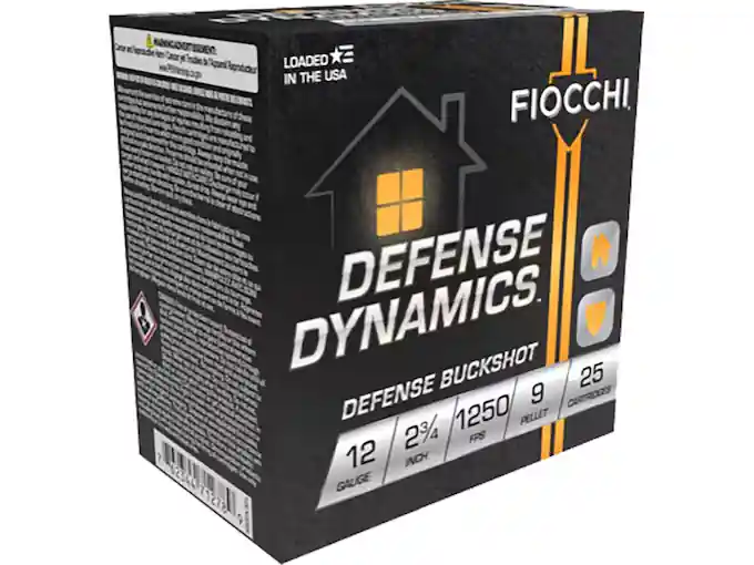 Fiocchi Defense Dynamics 1,250 fps 12 Gauge 2-3/4" 9 Pellet Lead Shot Shotgun Ammunition