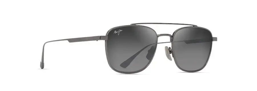 Kahana Sunglasses with Shiny Dark Ruthenium Frames and Neutral Grey Lens by Maui Jim