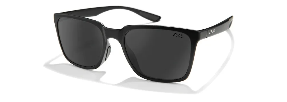 Campo Sunglasses with Matte Black Frames and Dark Grey Lenses by Zeal