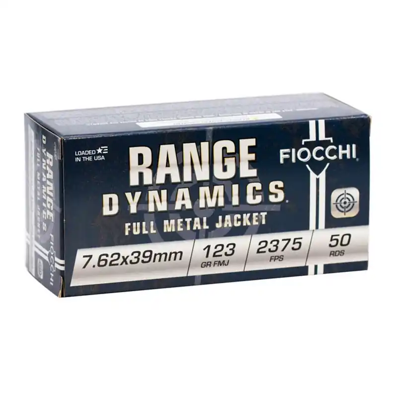 Fiocchi Range Dynamics 2,375 fps 7.62x39mm 123 Grain Full Metal Jacket Rifle Ammunition