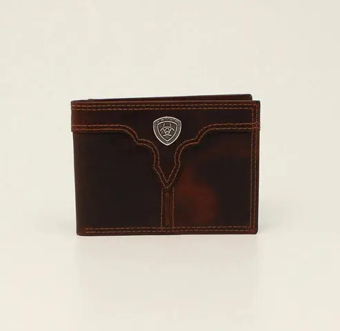 Brown Center Bump Shield Bifold Wallet by Ariat