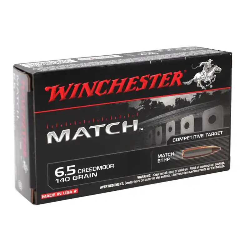 Winchester Match 2,710 fps 6.5 Creedmoor 140 Grain Sierra Matchking Hollow Point Boat Tail Rifle Ammunition