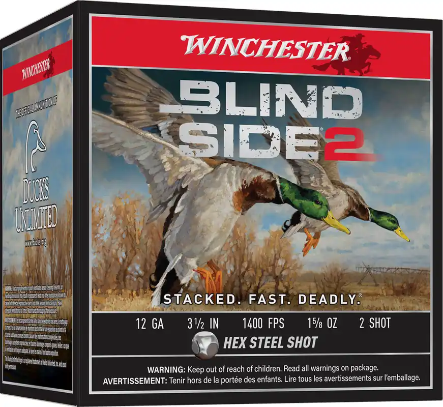 Winchester Blind Side 2 1,400 fps 12 Gauge 3-1/2" 1-5/8 oz. 2 Steel Shot Shotgun Ammunition