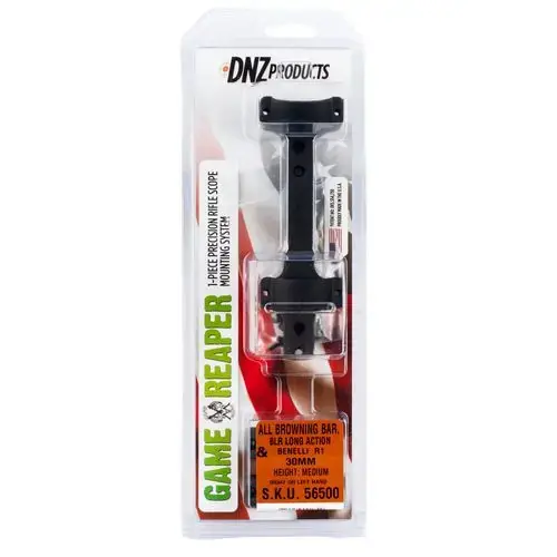 Game Reaper 1 Piece Scope Mount Matte Black in Medium Height with 30mm Tube Size for Browning Bar & Browning Long Rifle by DNZ
