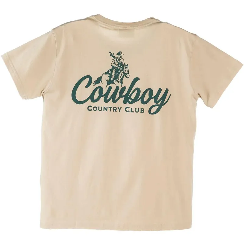 Men‘s Cursive Club Graphic Short Sleeve Tee Shirt by Cowboy Country Club