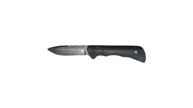 Auto Assisted Folding Knife with Drop Blade in Black D2 by Templar