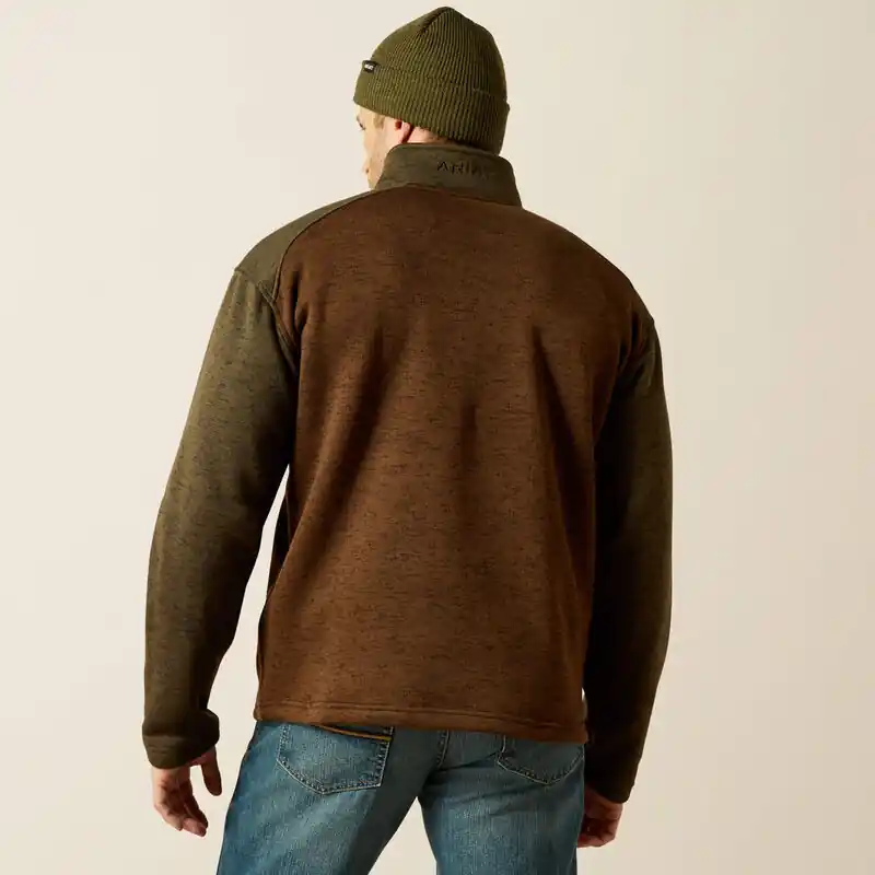Caldwell Logo 1/4 Zip Sweater in Brown by Ariat